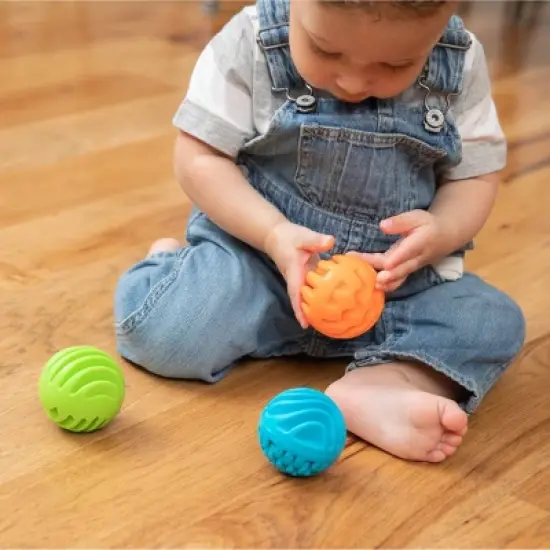Fat Brain Toys Baby and Toddler Learning Sensory Rollers - Set of 3 Spheres image {3}