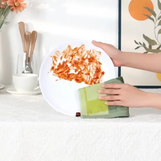 Unique Bargains Absorbent Soft Reusable Cotton Cleaning Cloth 10" x 10" image {2}