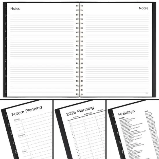 Mead 2025-2026 11"x9.375" Basic Large Black Planner image {3}