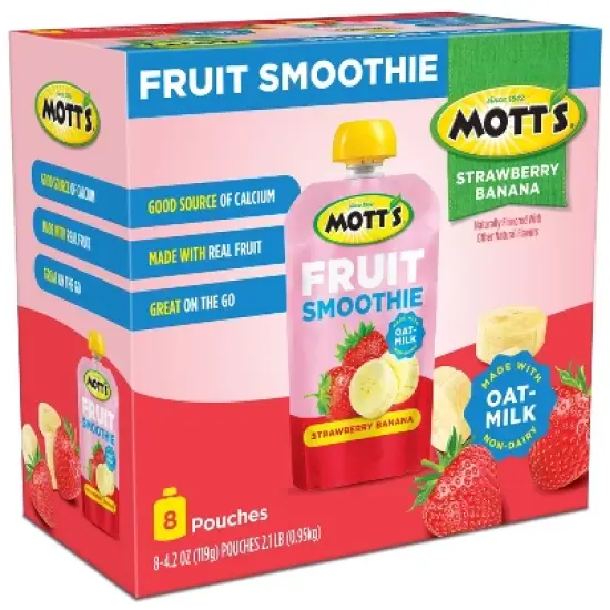 Mott's Fruit Smoothie Strawberry Banana Pouches - 33.6oz/8ct image {15}