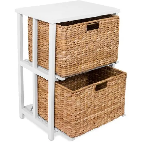 BirdRock Home Seagrass 2-Tier File Cubby Cabinet - Natural image {5}