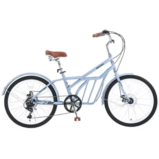 YONWAY 24 Inch Cruiser Bike, 6 Speeds Hybrid Bikes With Dual Disc Brake Suitable For Leisure Riding And Long-distance Commuting image {6}