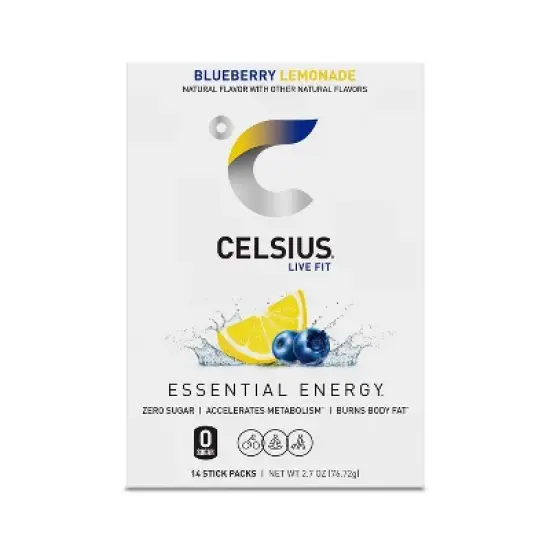 CELSIUS On The Go Powder Sticks Blueberry Lemonade Essential Energy - 14pk Sticks image {4}