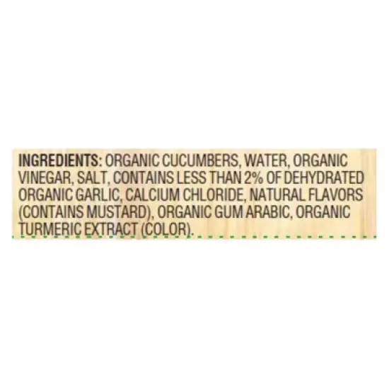 Woodstock Foods Organic Whole Kosher Dill Pickles - Case of 6/24 oz image {6}