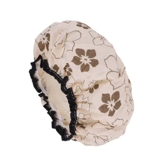 Unique Bargains Floral Double Layer Shower Cap 1 Pc image {5}