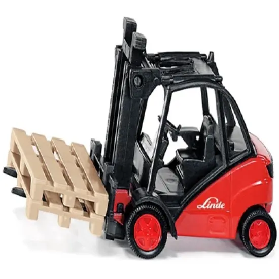 Linde Forklift Truck Red with 2 Pallet Accessories 1/50 Diecast Model by Siku image {1}