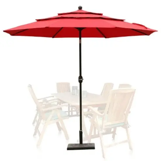 Aoodor Garden Market Umbrella - Outdoor Patio Umbrella Round image {1}