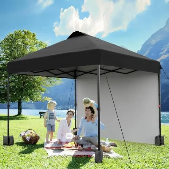10'x10' Outdoor Canopy Tent with Sidewall, Easy Pop up Canopy with Vented Roof, Outdoor Sun Shade for Garden Commercial Party image {7}