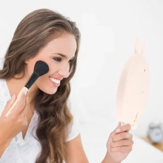 Unique Bargains Durable Cartoon Rabbit Desktop Cosmetic Mirror 1 Pc image {2}