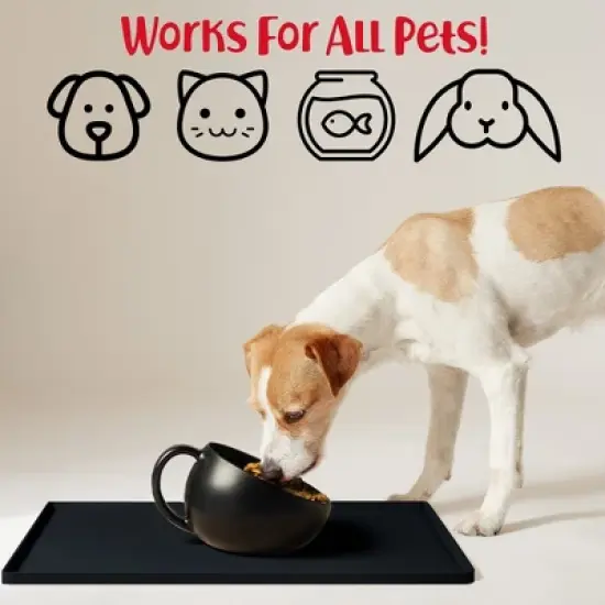 DogBuddy Dog Food Mat, Waterproof Mat for Dog Bowls, Silicone Mat for Dog Food and Water Bowl, Nonslip Rubber Pet Food Mat image {5}