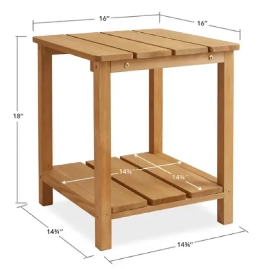 Casafield Adirondack Side Table, Cedar Wood Outdoor End Table with Shelf for Patio, Deck, Lawn, and Garden image {5}