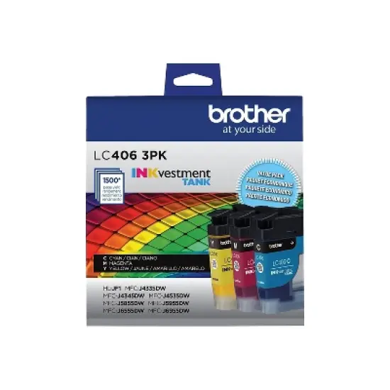 Brother LC4063PKS Cyan/Magenta/Yellow Standard Yield Ink Cartridges 3/Pack image {7}