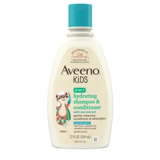 Aveeno Kids' 2-in-1 Hydrating Shampoo & Conditioner, Gently Cleanses, Conditions & Detangles Kids Hair - 12 fl oz image {1}