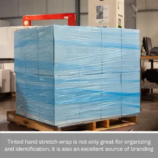 PSBM 4 Rolls 18"x1500' Cast Packing Stretch Film Shrink Hand Wrap (80 Ga) Tint Blue image {2}