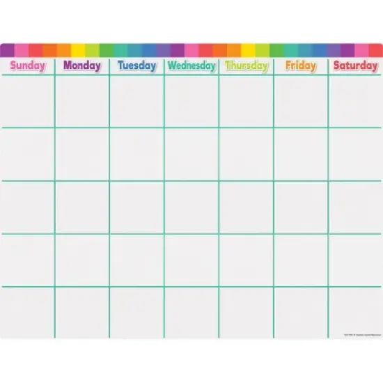 Teacher Created Resources&reg; Colorful Calendar Write-On/Wipe-Off Chart, Pack of 6 image {1}