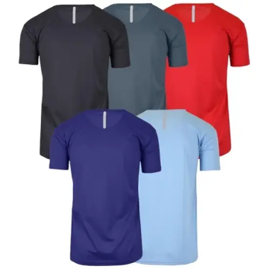 Galaxy By Harvic Men's Short Sleeve Moisture-Wicking Quick Dry Performance Crew Neck Tee- 5 Pack image {1}