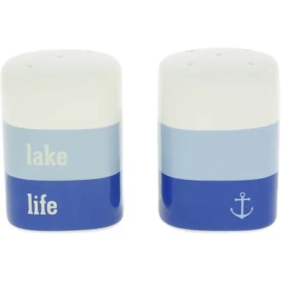 Pavilion Gift Company - Lake Life - 3 oz Salt & Pepper Ceramic Stoneware Shaker Set Cottage Waterfront image {8}