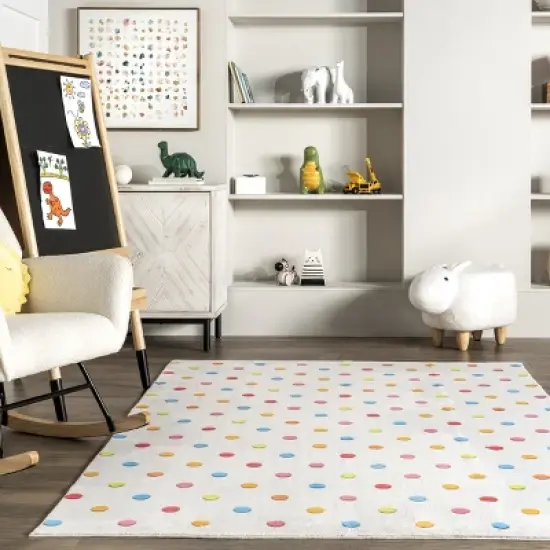 nuLOOM Ilse Colorful Dots Machine Washable Kids Area Rug image {7}