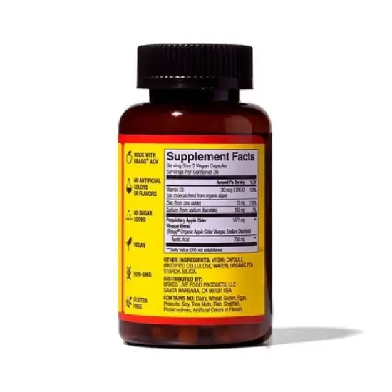 Bragg Apple Cider Vinegar Vegan Supplements - 90ct image {1}