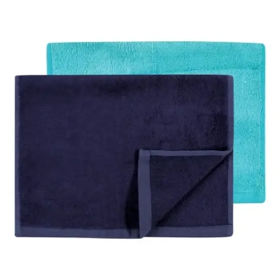 Hudson Baby Infant Boy Rayon from Bamboo Bib, Burp Cloth and Washcloth 10Pk, Navy Teal, One Size image {2}