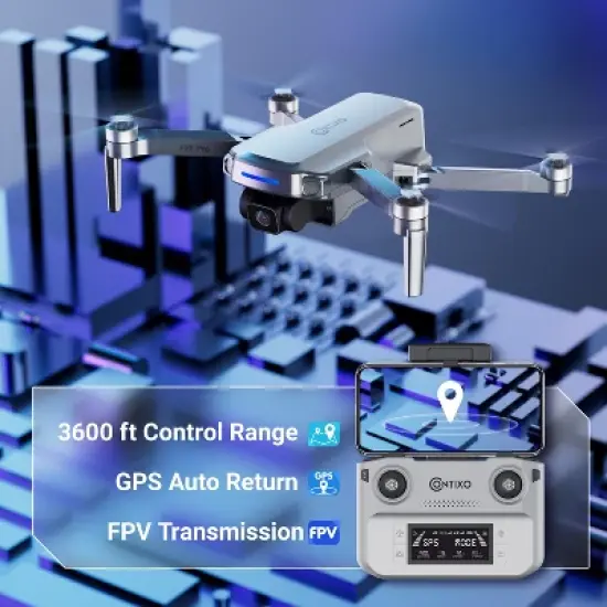 Contixo F28 Pro Foldable GPS Drone - 4K FHD Camera w GPS Control & Selfie Mode - Brushless Motor - With Carrying Case image {2}