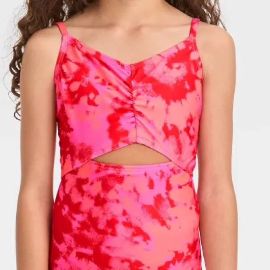 Girls' Summer Spiral One Piece Swimsuit - Cat & Jack&trade; Pink image {1}