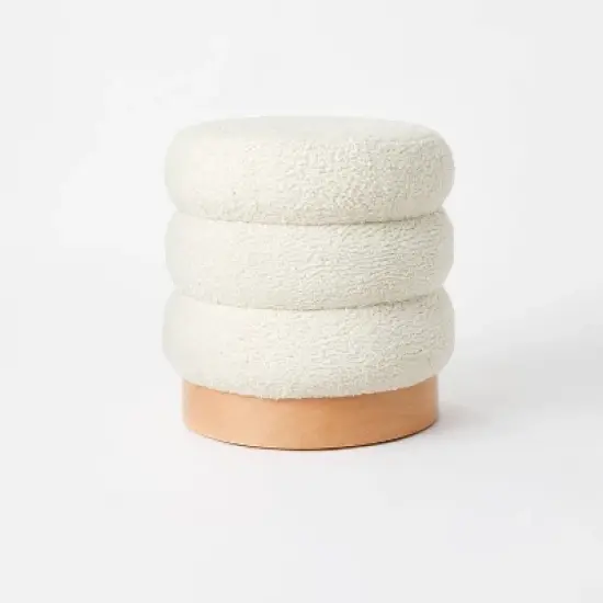 Clarkdale Channel Tufted Ottoman with Wood Base - Threshold&trade; designed with Studio McGee image {7}