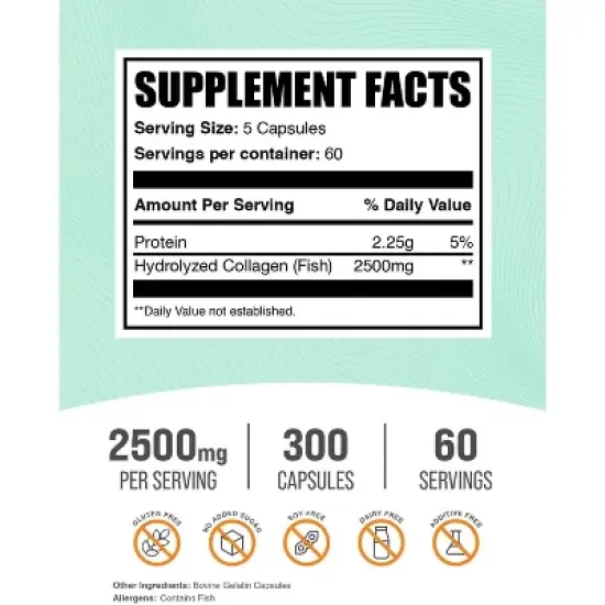 BulkSupplements Marine Collagen (Fish) Capsules image {1}