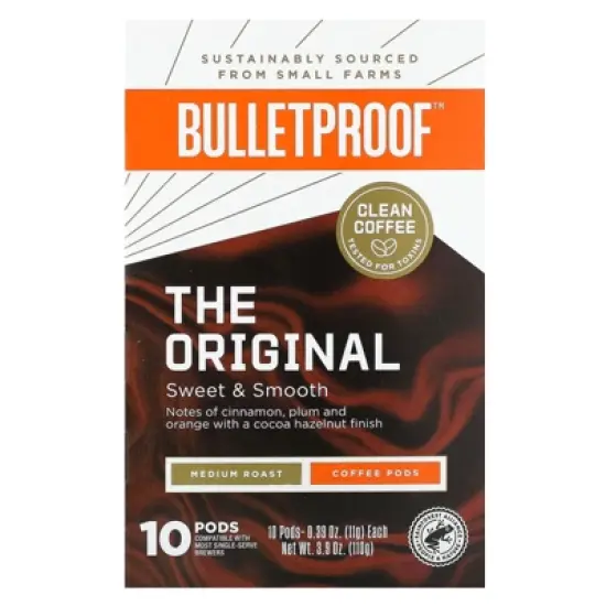 BulletProof The Original Coffee Pods, Medium Roast, 10 Pods, 0.39 oz (11 g) Each image {3}