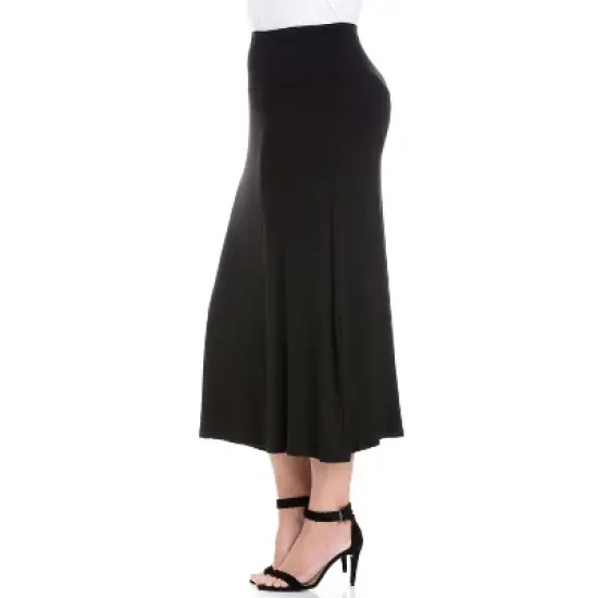 24seven Comfort Apparel Women's Elastic Waist Maxi Skirt image {1}