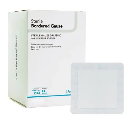 DermaRite Bordered Gauze Adhesive Wound Dressing image {10}