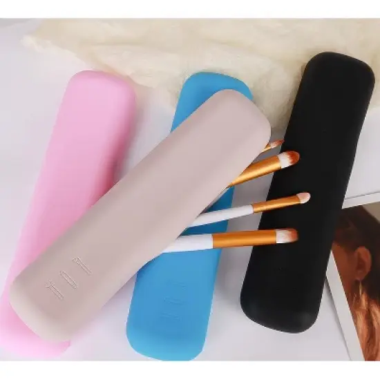Paaaawaters New Silicone Eyebrow Pencil Case - Makeup Brush & Eyeshadow Brush Magnetic Storage Pouch, Dustproof image {3}
