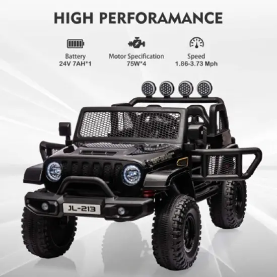 24V 7AH Ride on Truck Car for Kids 2 Seater Toddles Battery Powered Cars 2WD/4WD Switchable Electric Vehicles with Remote Control image {3}