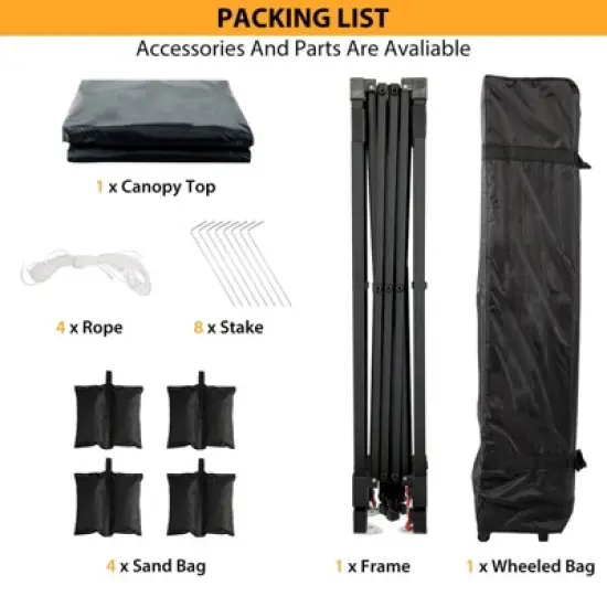 10X10FT Pop Up Canopy - Commercial Instant Shelter, Adjustable Heights, with Wheeled Bag, Portable Gazebo for Patio, Deck, Garden, Beach image {6}
