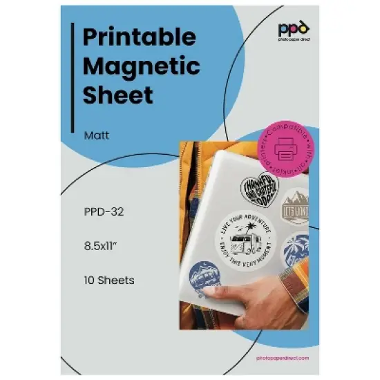 PPD Matte Printable Magnetic Sheets 8.5x11" 10 sheets for Inkjet Printers image {5}