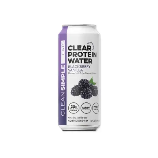Clean Simple Eats Clear Protein Water Blackberry Vanilla - 16 fl oz Can image {6}