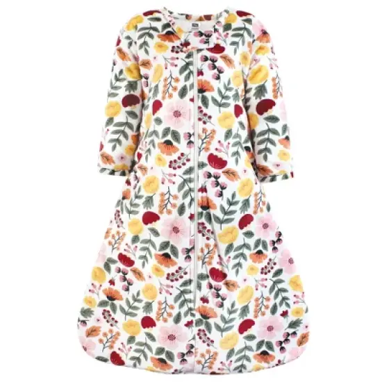 Hudson Baby Girls Long Sleeve Plush Faux Fur Sleeping Bag, Wearable Blanket, Fall Botanical image {2}