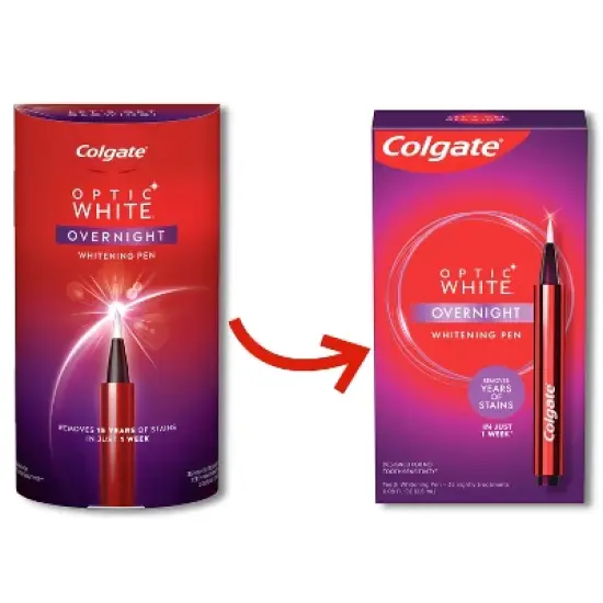 Colgate Optic White Overnight Teeth Whitening Pen, Teeth Stain Remover to Whiten Teeth, 35 Nightly Treatments, Hydrogen Peroxide Gel - 0.08 fl oz image {1}