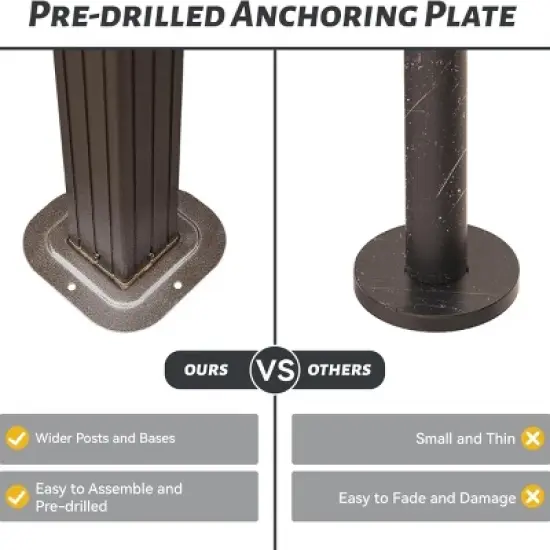 6*12 FT Hardtop Grill Gazebo,Outdoor Metal BBQ Gazebo with 2 Side Shelves and Sloping Steel Roof,Metal Grill Canopy with Ceiling Hook-Coolbibila image {6}