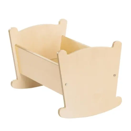 Kaplan Early Learning Wooden Doll Cradle with Pillow and Blanket Bedding image {1}
