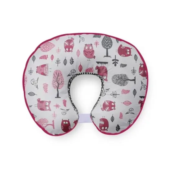 Bacati - 3 pc Owls Pink/Gray Girls Hugster Feeding & Infant Support Nursing Pillow image {4}