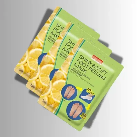 PUREDERM Shiny & Soft Foot Peeling Mask | Shiny & Soft Foot Peeling Mask is a foot exfoliant plus treatment - (Pack of 3 pairs) image {1}