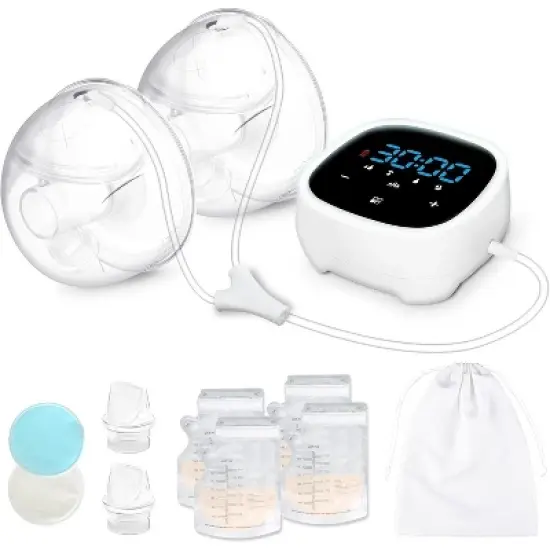 CARER SPARKS Double Breast Pump Electric - Wearable Hands Free Breast Pump Closed System Portable Breast Pumps image {7}