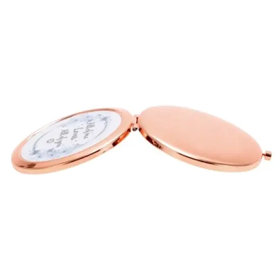Unique Bargains Blessing Makeup Mirror Rose Gold Tone 1 Pc image {4}