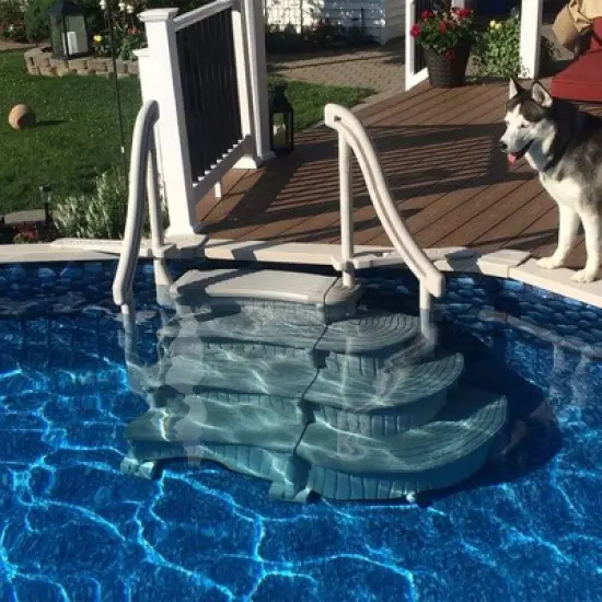 Confer CCXAG Gray 4-Step Above Ground Swimming Pool Grand Entry Steps Staircase image {3}