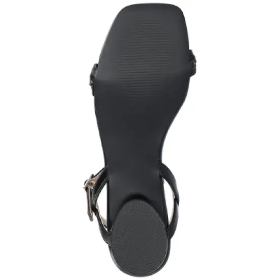 Journee Collection Womens Verity Ankle Strap Low Block Heel Sandals image {4}