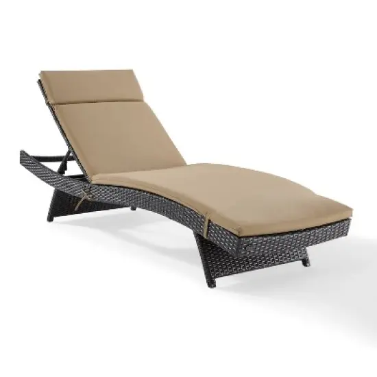 Biscayne Chaise Lounge with Mocha Cushion Brown - Crosley: Steel Frame, Weather-Resistant, Adjustable Back image {5}