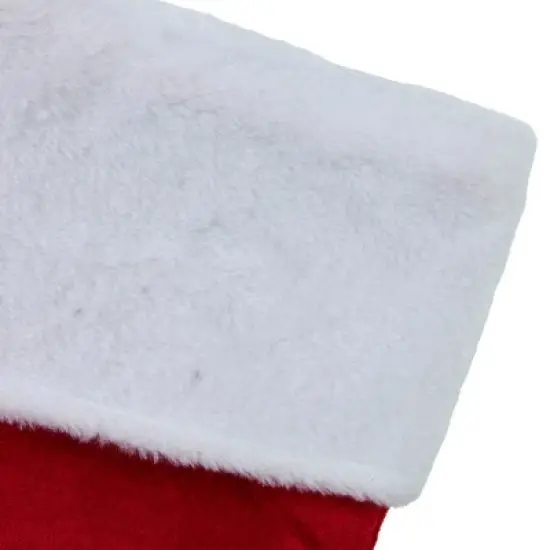 Northlight 20" Red and White "Merry Christmas" Velour Stocking image {3}