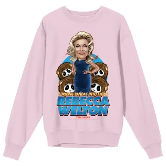 Ted Lasso Rebecca Welton "Turning Pandas Into Lions" Men's Pink Crewneck Sweatshirt image {2}