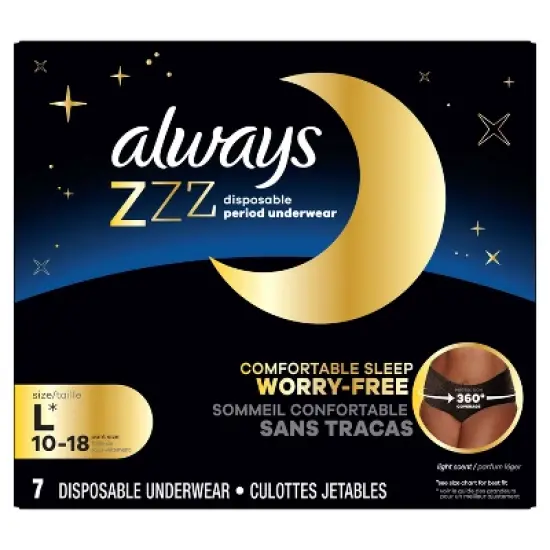 Always ZZZ Period Underwear - L/XL - 7ct image {1}